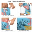 thumbnail image 5 of ALAZA Men's Swim Trunks Beach Shorts Summer Flamingo Leaves Lightweight Athletic Bathing Suits XL, 5 of 9