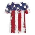 thumbnail image 4 of UVEASISHA Men's Fashion Summer T Shirts USA Flag Printed Short Sleeve Round Neck T-Shirt Novelty Graphic Hip Hop Street Tops Hot Pink XXXXL, 4 of 5