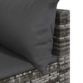 thumbnail image 5 of vidaXL Garden Corner Sofas with Cushions 2 pcs Grey Poly Rattan, 5 of 5