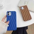 thumbnail image 4 of For iPhone 12 Pro Max Skin Feel 3D Water Wave Texture Phone Case(Olive Green),iPhone 14 Pro Max, 4 of 4