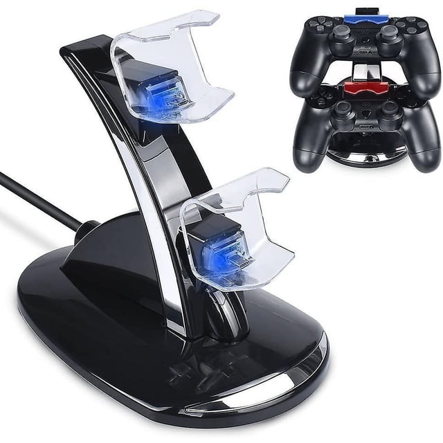 Ps4 Controller Charger, Dual Usb Fast Charging Console Controller With Led Indicator For Playstation 4 Ps4/ps4 Slim Pro