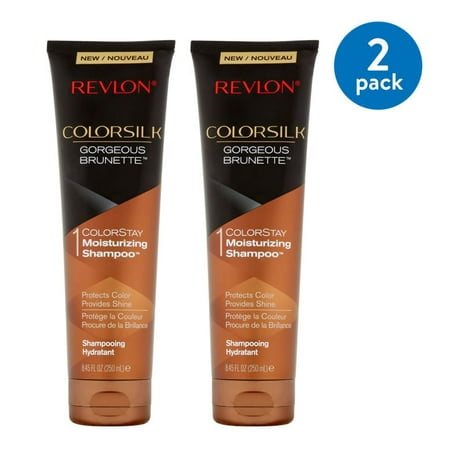 (2 Pack) Revlon ColorSilk Gorgeous Brunette ColorStay Moisturizing Shampoo, 8.45 fl oz