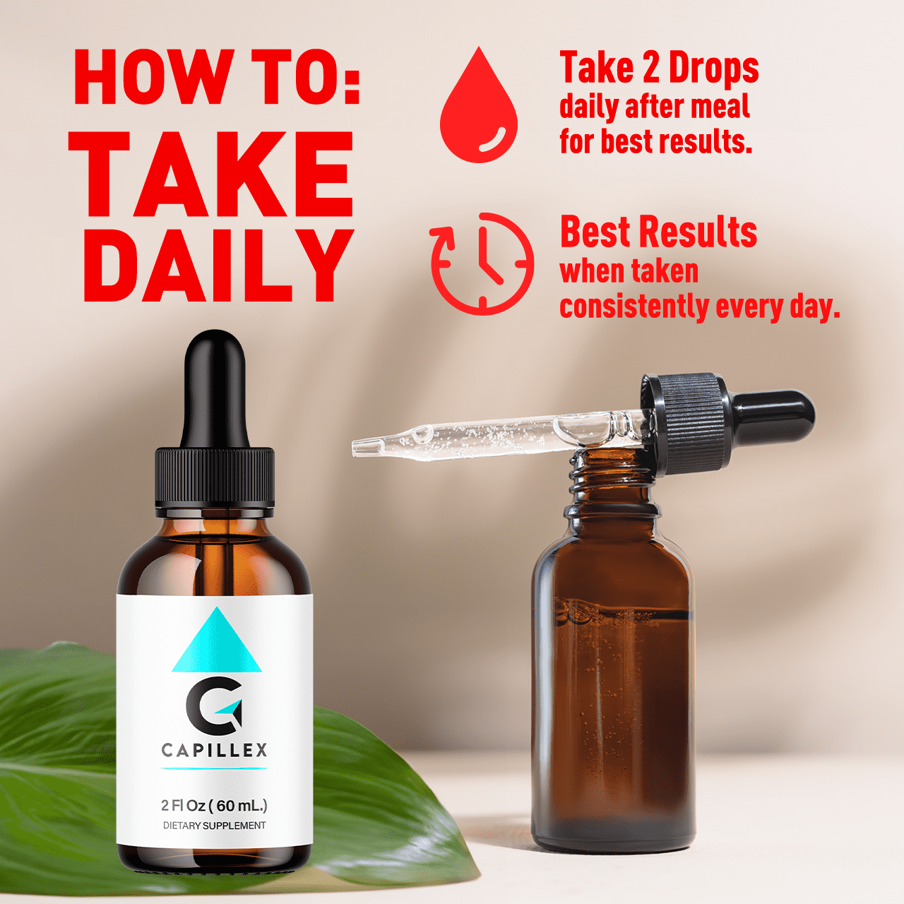 Capillex Hair Support Liquid Supplement Natural Growth Suport 90 Servings