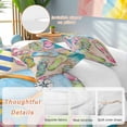thumbnail image 2 of 3 Piece Colorful Flip Flops Duvet Cover Set Full Size, Microfiber Comforter/Quilt Cover with Corner Ties and 2 Pillowcases, Summer Blue Beach Ocean All Season Soft Bedding with Zipper Closure, 2 of 8