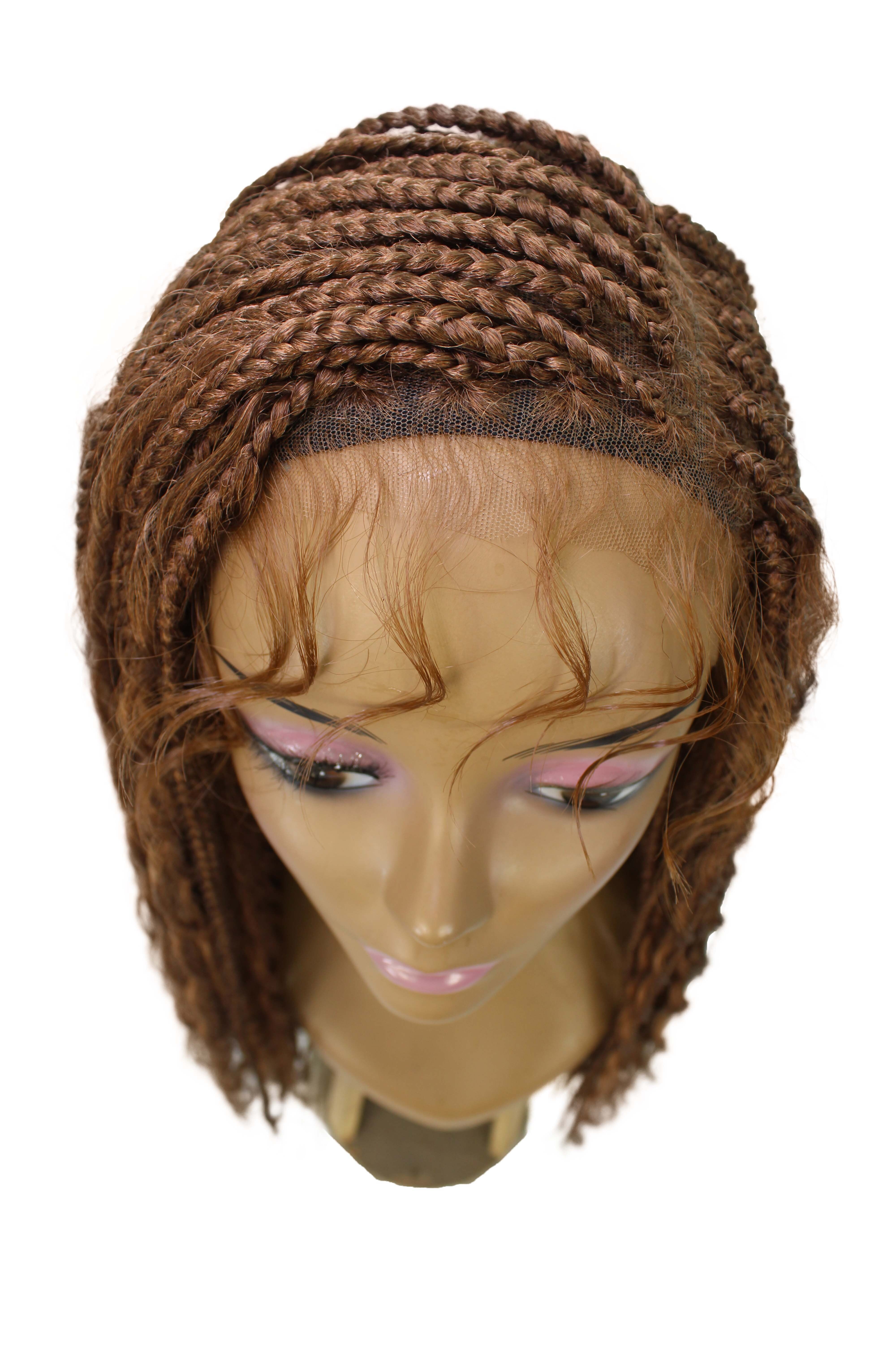 LUXLUXE Hailey Curly Braided 30 in Long Braided Adult Women Wig, Beauty Heat Resistant Fiber, Copper Blonde Color