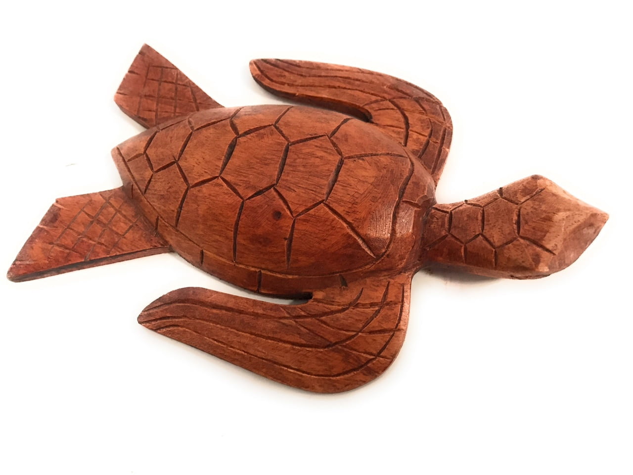 Carved Hawaiian Sea Turtle Honu 8" Stained Hand Carved#raw0420 