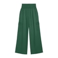 thumbnail image 5 of Elvqul Womens Cargo Pants with Multi Pockets, High Waisted Wide Leg Straight Pants Elastic Waist Quick Dry Casual Baggy Relaxed Fit Athletic Pants for Hiking Climbing, 5 of 6