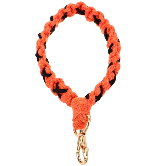 LOLIPPYY Orange Woven Wristlet Keychain Hand Strap Accessory for Keys Decoration and