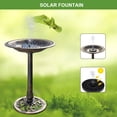 thumbnail image 3 of Bañera para pájaros VINGLI de 71 cm con fuente solar de cobre envejecido, 3 of 9