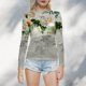 thumbnail image 4 of Gibobby Blusas Termicas Dama Blusa de manga larga con cuello redondo a la moda de verano para mujer, camisa estampada superior semitransparente, camisa inferior（Blanco， XXL), 4 of 4