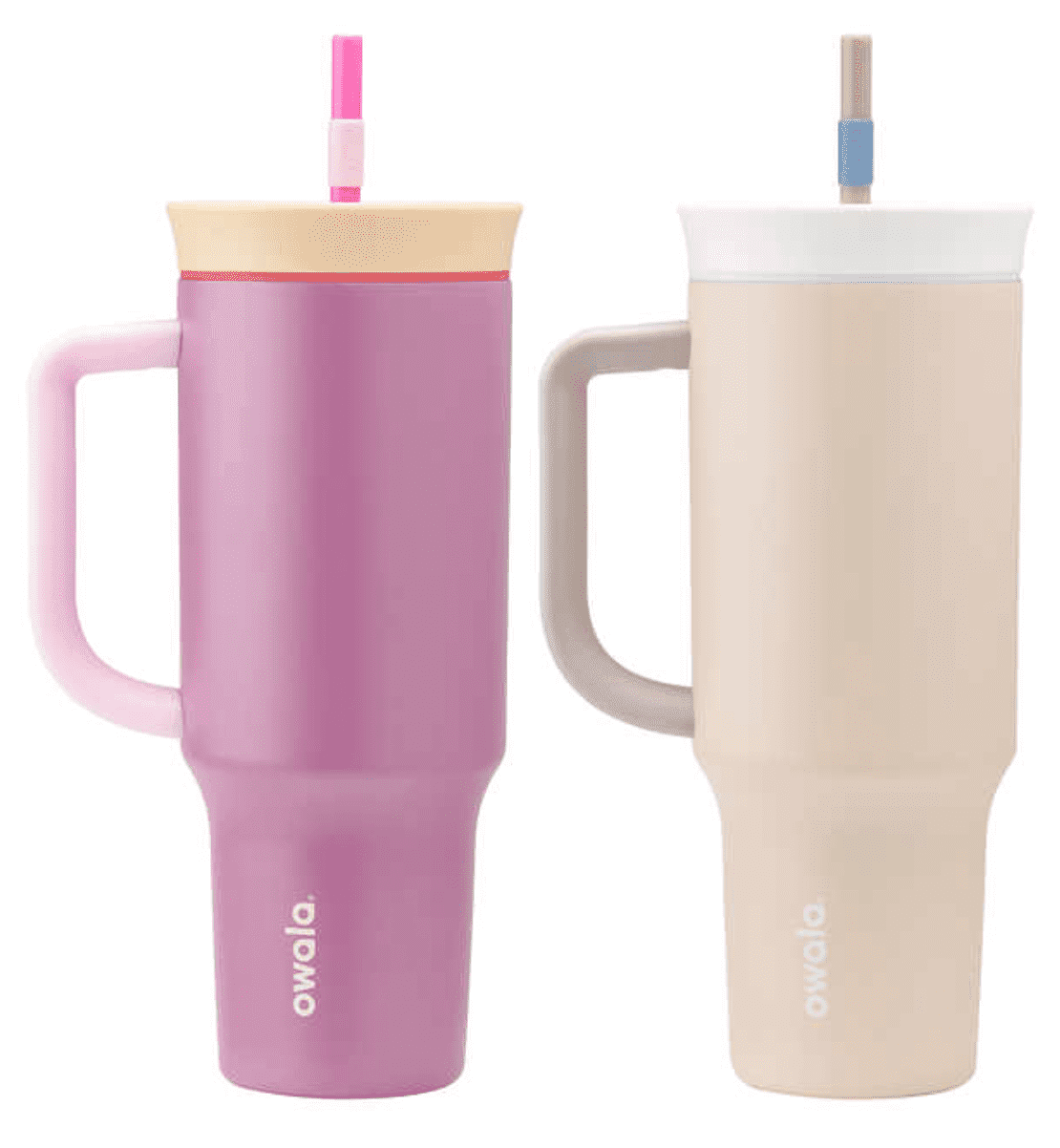 OWALA Reisebecher Mit 2-in-1-Deckel – 1,2 L, Isoliert, Mit Abnehmbarem Strohhalm