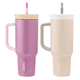 thumbnail image 1 of Owala 1.2 L (40 oz) Tumblers, 2-Pack Purple & Beige, 1 of 1