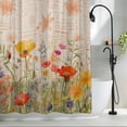 thumbnail image 2 of Flower Floral Branch Leaves Fabric Shower Curtain Plant Watercolor Washable Shower Curtains for Bathroom, Waterproof Bath Curtain with Hooks Home Decor 36x72in, 2 of 8