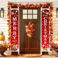 thumbnail image 7 of Diceymbol 2025Merry Christmas Banner Porch Sign Buffalo Plaid Christmas Porch Sign Hanging Xmas Decorations for Home Indoor Outdoor Wall Front Door Apartment Party Red Decors, 7 of 7