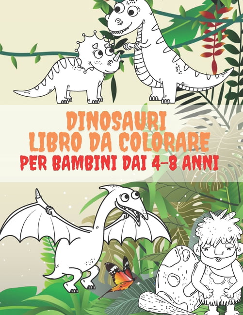Dinosauri Libro da Colorare per Bambini dai 4-8 Anni 