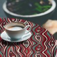thumbnail image 3 of Ambesonne Boho Fitted Round Tablecloth, Hippie Bohemian 80s Design Art, 56"- 60" Diameter, Vermilion Seafoam and Ivory, 3 of 5