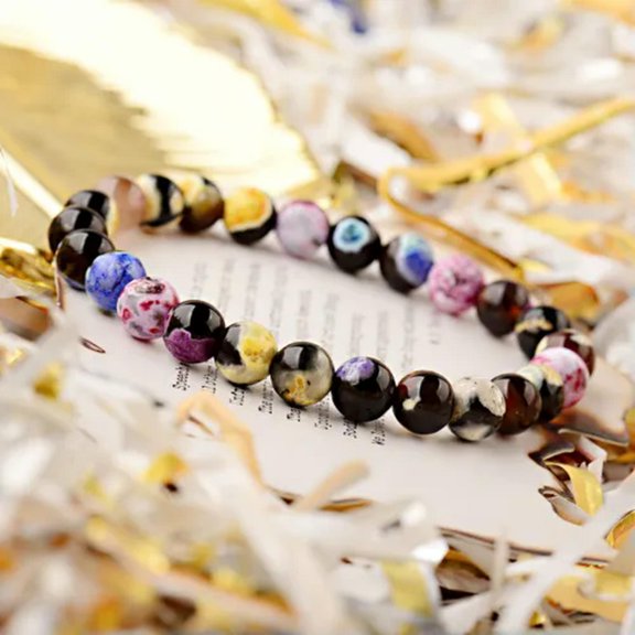 EOEMY Charm Natural Lava Stone Gemstone Beads Buddha Head Lion'S Head Men'S Bracelets-206-1