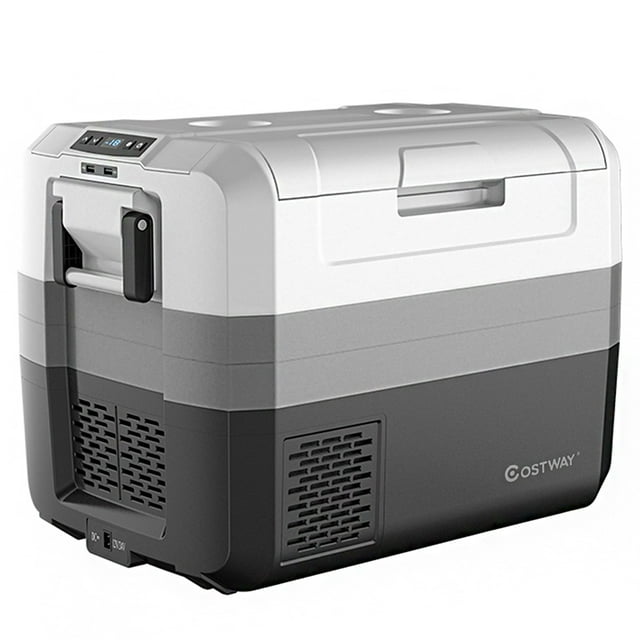 Costway Réfrigérateur de Voiture Électrique Portable de 58 Pintes avec Compresseur et Congélateur pour Camping