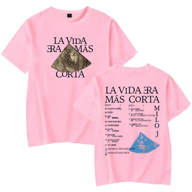 Milo J La Vida Era Mas Corta Camiseta Mujeres Hombres Casual Cuello Redondo Manga Corta Camiseta De Moda