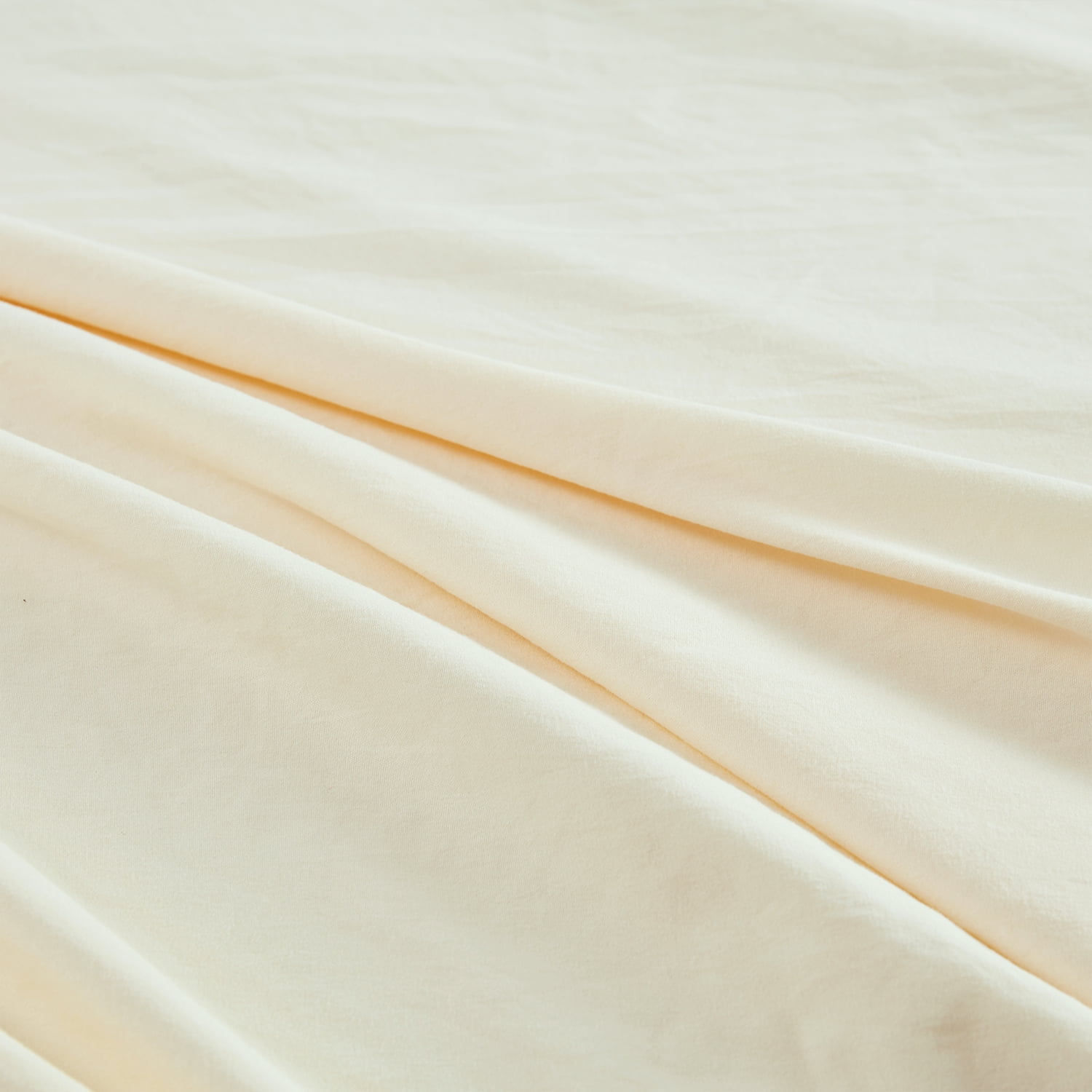 JML Twin Size Duvet Cover Set 2 Piece, Washed Microfiber Comforter Cover,Ivory