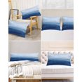 thumbnail image 6 of Navy Blue Ombre Satin Pillowcase for Hair and Skin with Zipper, Soft Breathable Cooling Silk Pillow Cases, Modern Abstract Art Ocean Oil Painting Throw Pillow Covers Queen Size 20"x30" Set of 2, 6 of 6