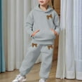 thumbnail image 5 of MEZZALL Girls Winter Outfits Sets Cozy Pullover Hoodie Joggers Sweatshirt Tops Hoodie Trousers Pants Bowknot Print Casual Two Piece Tracksuit Toddler Kids Classic Long Sleeve Clothing Sets, 5 of 6