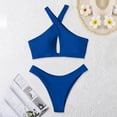 thumbnail image 4 of Lopeceal Women's High Waisted Bikini Sets Sexy Cutout Crossover Halter Neck Swimsuits Cheeky 2 Piece Bathing Suits, 4 of 5