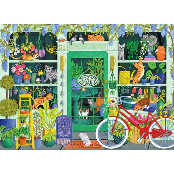 RoseArt - Soft Touch 1000-Piece - Cat Flowers - Adult Interlocking Puzzle