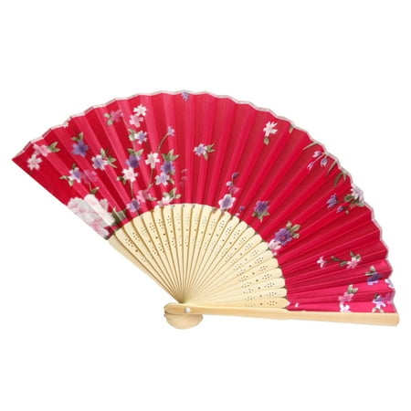 

knqrhpse Paper Fans set Vintage Bamboo Folding Hand Held Flower Fan Chinese Dance Party Pocket Gifts