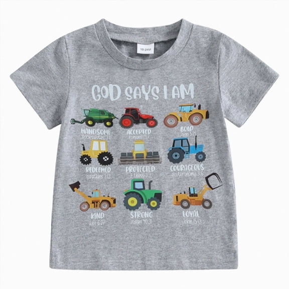 Splozh Baby Boy T Shirts 18 24 Months 2T 3T 4T 5T 6T Summer Crewneck Graphic Tees Cotton Short Sleeve Tops Baby Boy T Shirts Baby Boy Shirts,Grey,3-4 Years