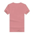 thumbnail image 5 of TQWQT Plus Size Womens Tops Summer Short Sleeve T-Shirts Casual Crew Neck Classic Solid Color Loose Comfy Tops Shirts Blouse Pink 3XL, 5 of 5