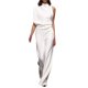 thumbnail image 2 of Mono de mujer de color liso con pantalón recto - Poliéster y spandex, tirantes finos, pierna ancha, diseño holgado informal., 2 of 3