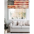 thumbnail image 5 of Retro American Flag Curtain Valances for Windows, Vintage Red Strip Star US Flag Kitchen Valance Window Treatment, Light Filtering Block Curtains for Bathroom/Bedroom/Living Room 42'' x 18'', 5 of 9