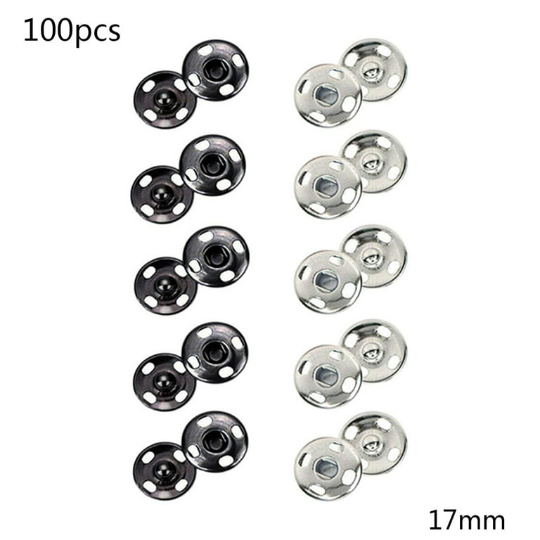 Metal Silver Plated Snap Fasteners Press Button 19mm Sew on Sewing Supplies  for Garment 100set/NK164