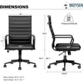 thumbnail image 2 of Okeysen Leather Office Desk Chair, Conference Room Chairs Executive Chair Ribbed, Ergonomic Height Adjustable Swivel Rolling Chair for Home Office., 2 of 16