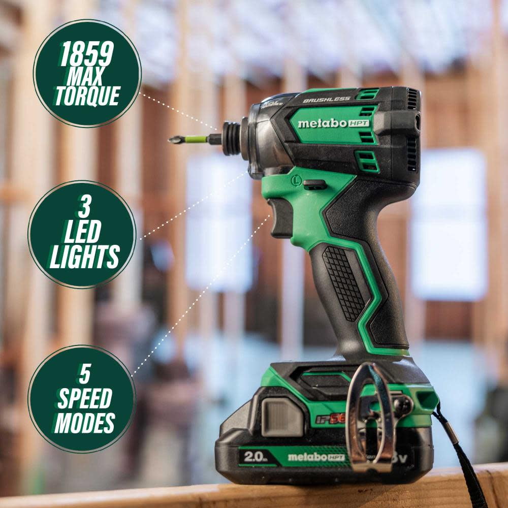 Metabo HPT 18V Cordless Impact Driver Kit, 1/4-In, WH18DC