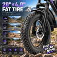 thumbnail image 6 of Electric Bike for Adults, 749W Motor, 48V 20Ah Battery, 27MPH, Age Range 18+ Years, 20" Fat Tire, UL2849, 6 of 9