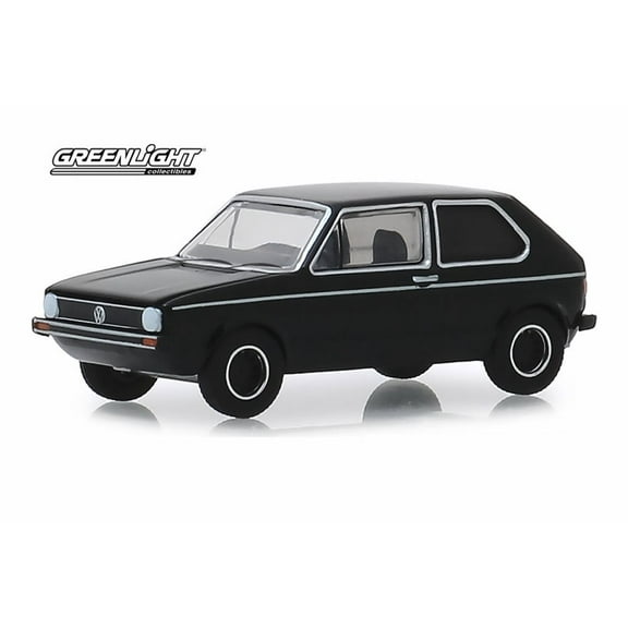 1976 Volkswagen Golf Mk1, Black - Greenlight 28010/48 - 1/64 scale Diecast Model Toy Car