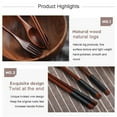thumbnail image 2 of Japanese Style Winding Wooden Spoon Fork Chopsticks Three-piece Set Long Handle Solid Wood Adult Portable Spoon Fork Cloth Bag Tableware Untangled Spoon Fork Chopsticks 1 Cutlery Set, 2 of 8