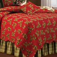 thumbnail image 3 of C&F Home Holly Red Noël Xmas Fêtes Floral Botanique Cachemire Rouge Vert Réversible Lavable à la Machine Courtepointe King King Rouge, 3 of 4