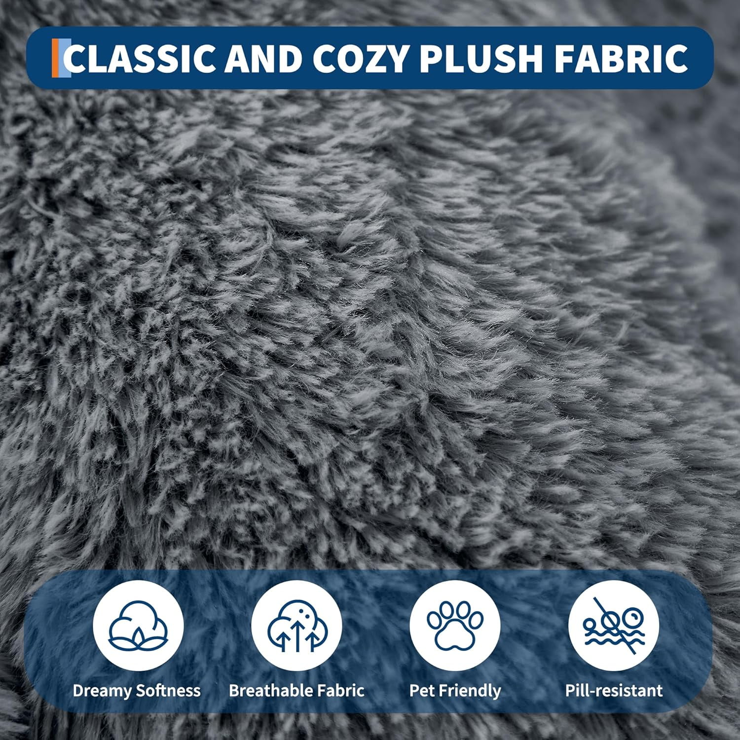 Historyli Human Dog Bed-65 Inch for Adult and Pets-No Assembly Required,Washable Fluffy Faux Fur,Napping Orthopedic Dog Bed with Side Pocket,Strap