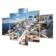 thumbnail image 2 of Designart "Dreaming of Santorini, Greece II" Architecture Metal Wall Decor Set, 2 of 5