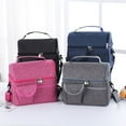 thumbnail image 2 of Sac à Lunch Grande Capacité Double Couche Fermeture Éclair Poignée Renforcée Imperméable Isolation Thermique Sac à Lunch avec Multiples Poches Fournitures Ménagères, 2 of 8