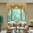thumbnail image 2 of Luxury Waterfall Valances for Windows, Elegant Jacquard Thick Swag Waterfall Curtains Valance with Tassels for Living Room, Bedroom Party Banquet Decorations (Yellow, W59 Inch, 1 Panel), 2 of 14