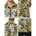thumbnail image 6 of INSPIRE CHIC Men's Vintage Leopard Printed Button Down Long Sleeve Cotton Shirt M Golden Black, 6 of 6