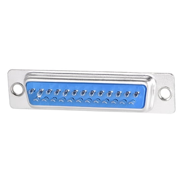 Uxcell DB25 Female D-sub Connectors - 25-Pin Solder Cup Socket, Panel Mount, Pack Of 20, Blue