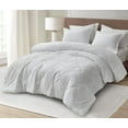 thumbnail image 2 of Chezmoi Collection Hugo 3-Piece Jacquard Comforter Set King Size, White Textured Woven Lightweight Thin Comforter Summer Bedding, 2 of 9
