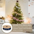 thumbnail image 4 of Uxcell Organza Star Ribbons Wired Christmas Tree Print Glitter Ribbon Navy Blue 1 in, 4 of 6