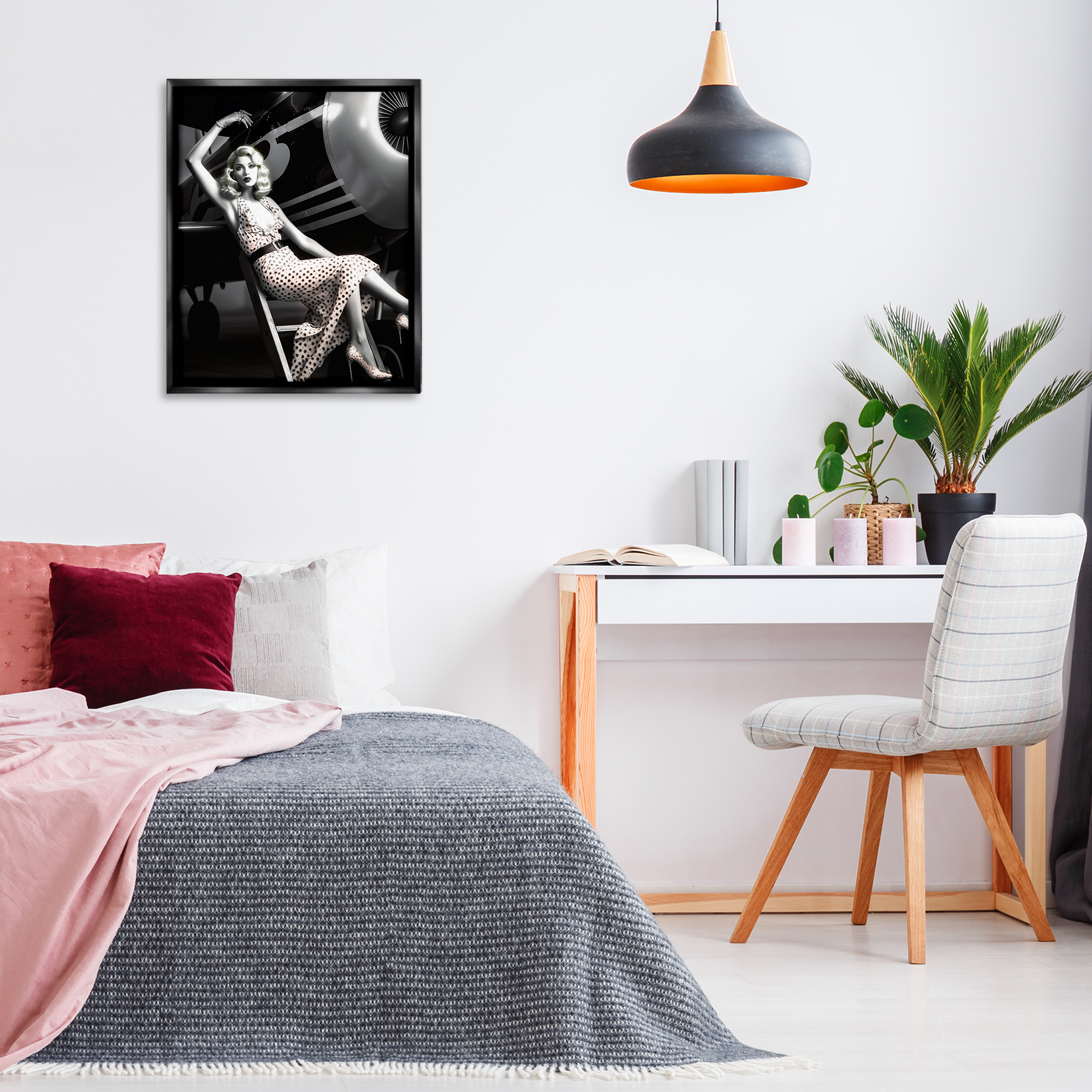 Stupell Industries Vintage Fashion Woman Novelty Painting Black Floater Framed Art Print Wall Art, 25 x 31