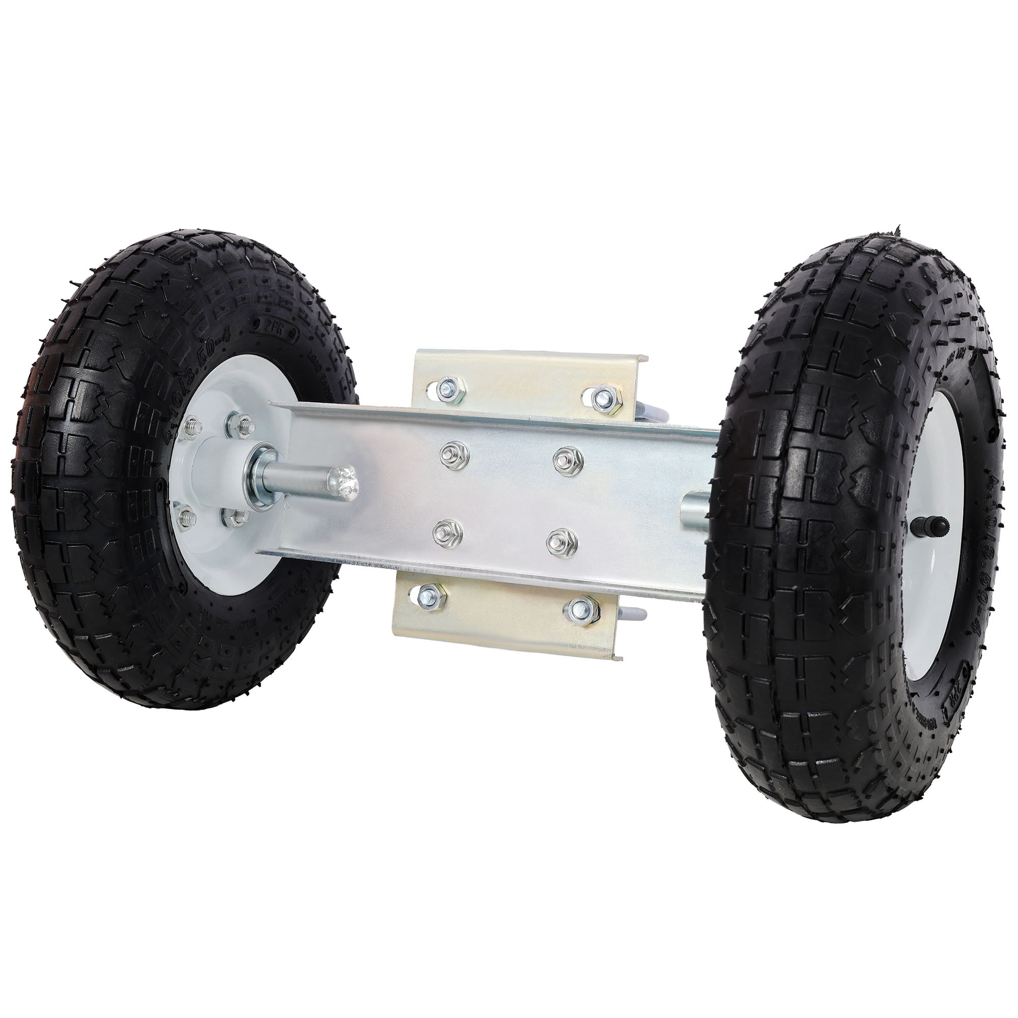 S-HOME Heavy Duty Dual Gate Wheel with 10" Pneumatic Tires, Steel Support Caster for Driveway Chain Link Fence Gates